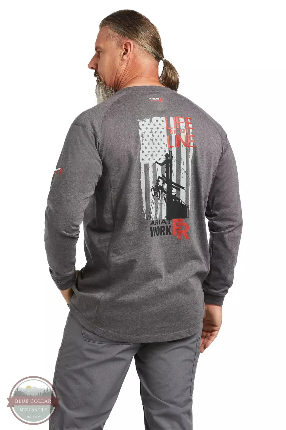 10039429 Flame Resistant Air Life on the Line Graphic Long Sleeve T-Shirt