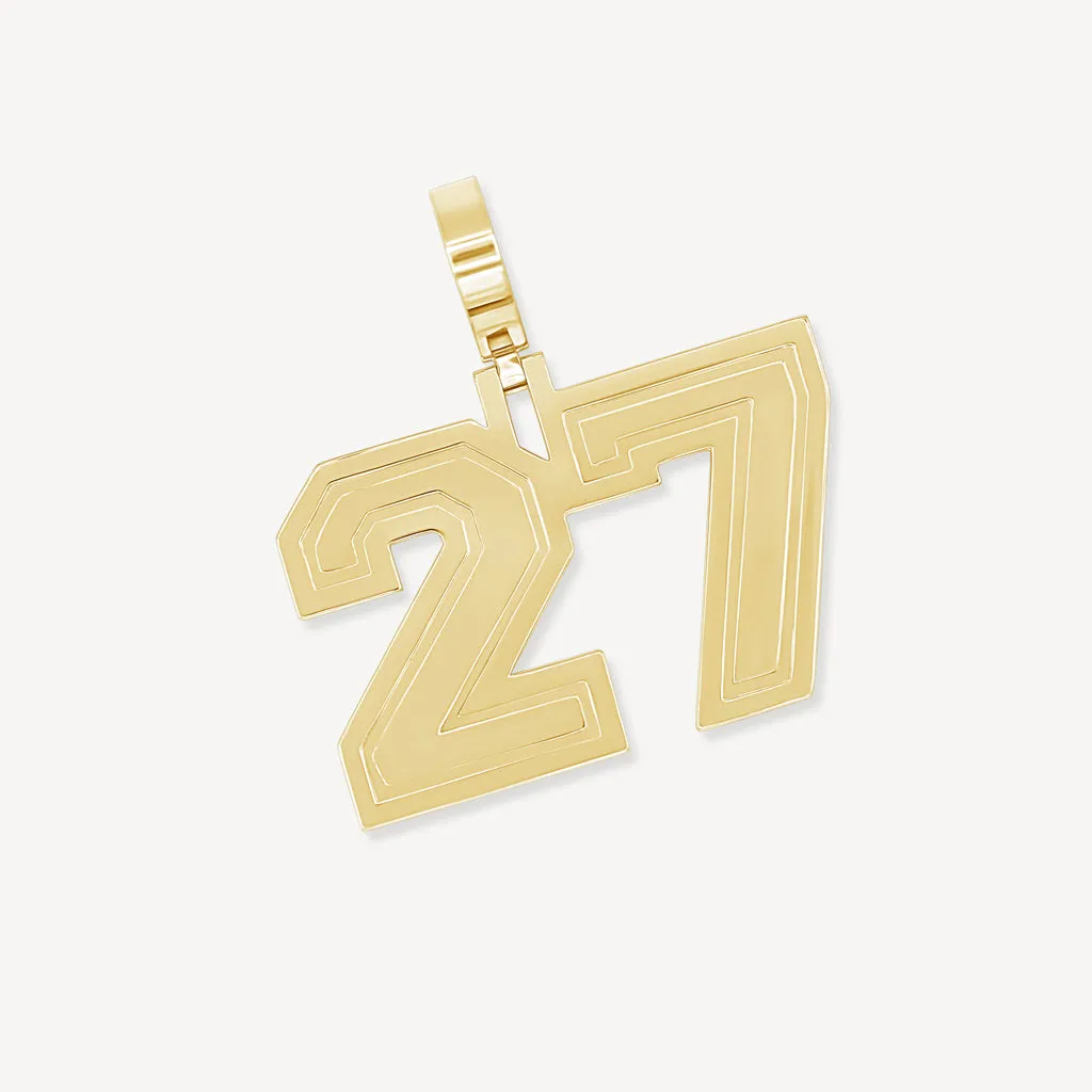 10k Custom Gold Number Pendant