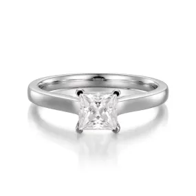 10K Solid Gold Princess Cut Lab Diamond Solitaire Ring