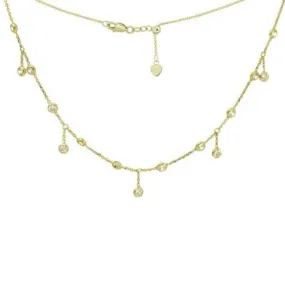 14K HANGING CZ CHOKER NECKLACE