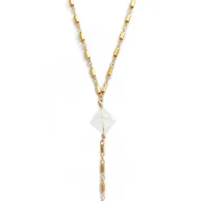 14K Malibu Moonstone Lariat Necklace