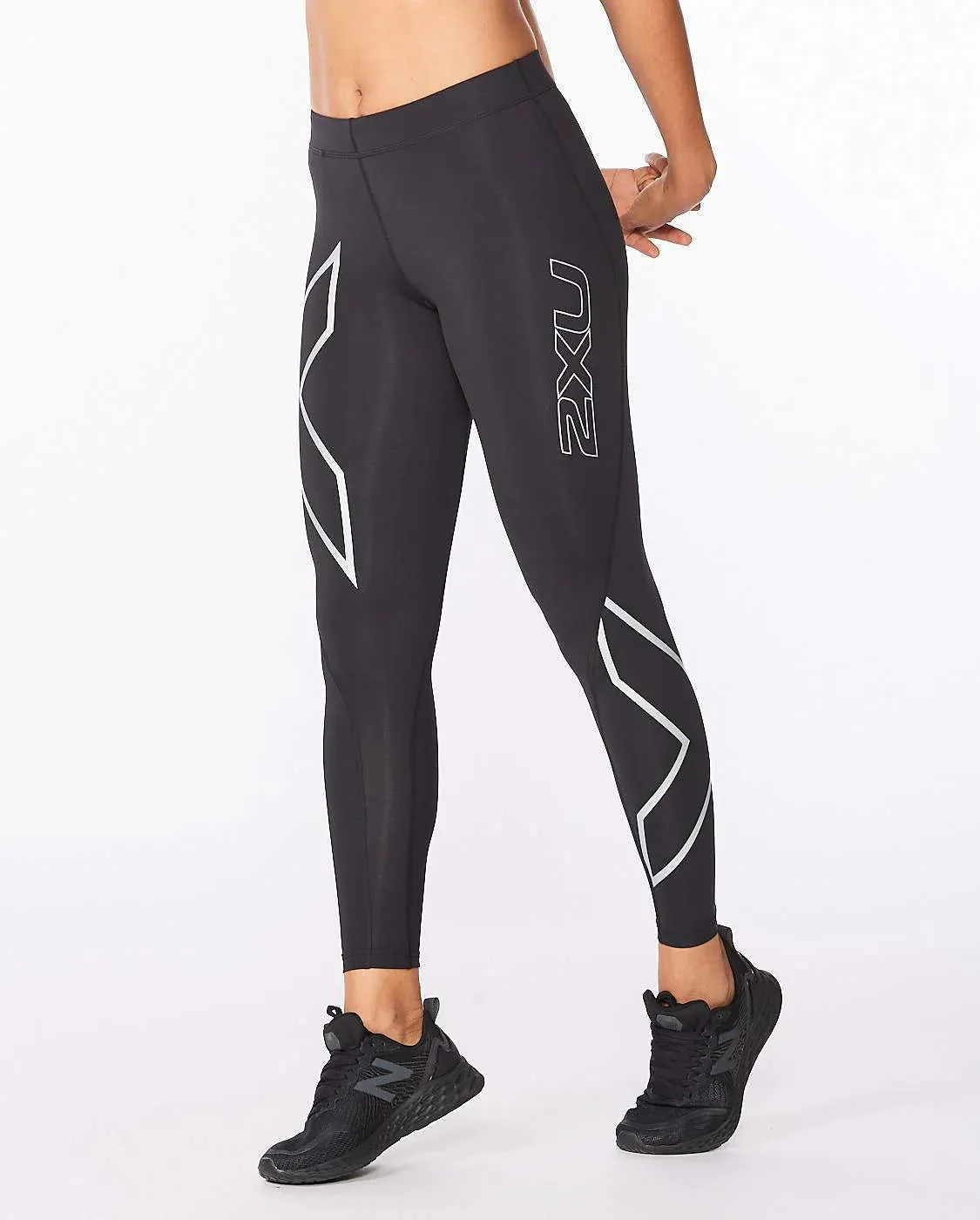 2XU Womens Core Compression Tights - Black/Silver