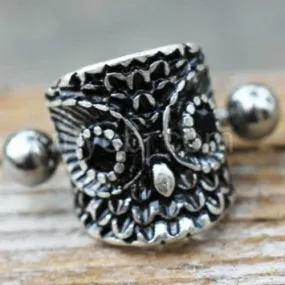 316L Stainless Steel Forest Owl Cartilage Cuff Earring