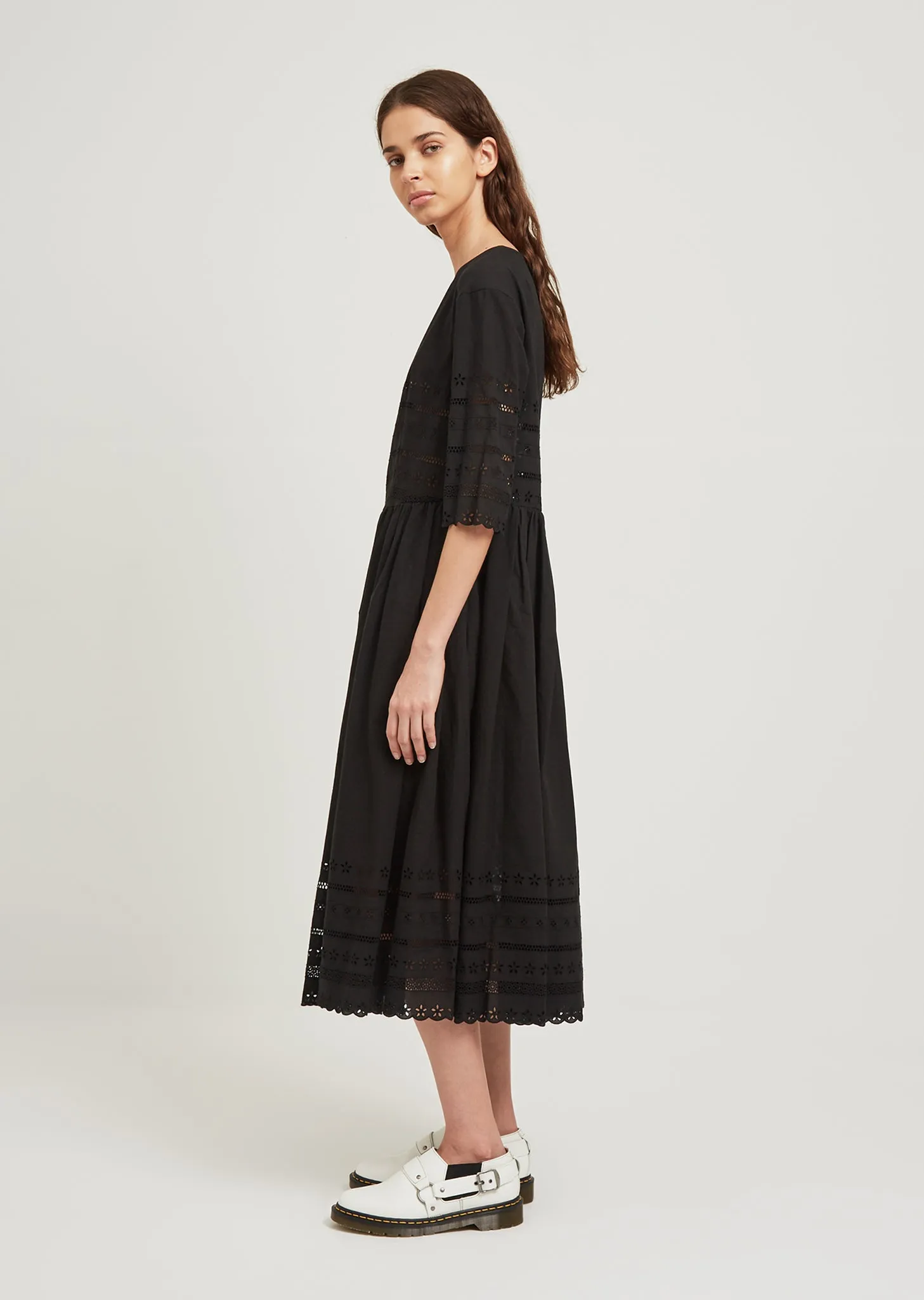 3/4 Sleeve Embroidered Dress