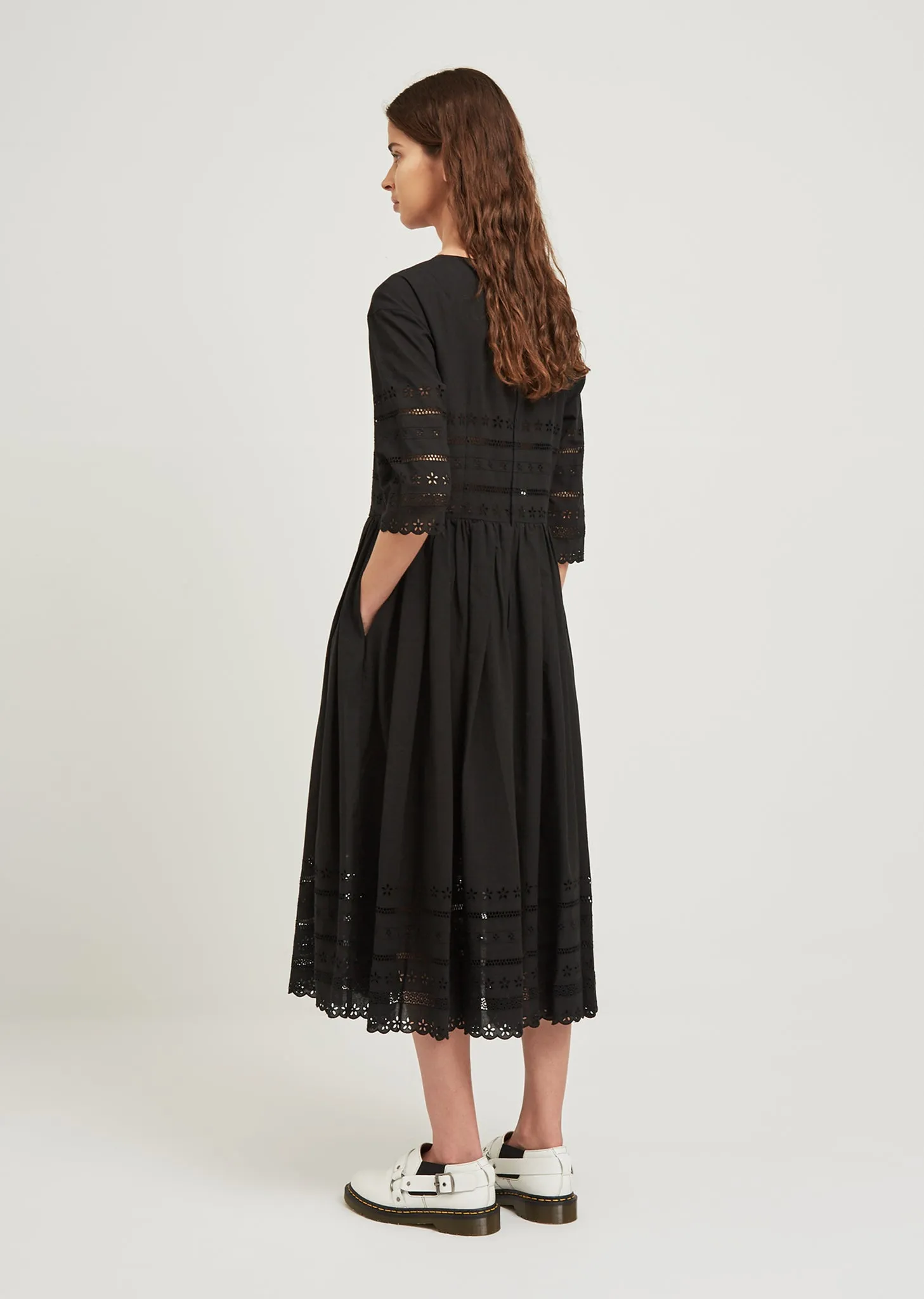 3/4 Sleeve Embroidered Dress