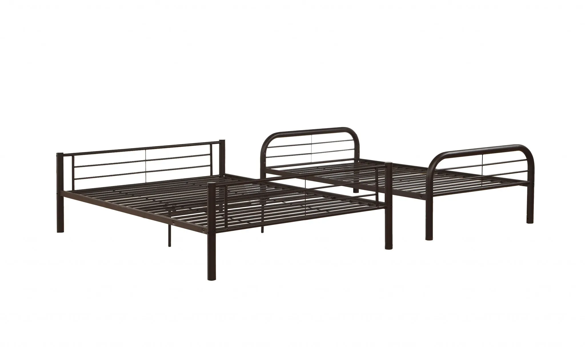 79 X 57 X 63 Twin Over Full Sandy Black Metal Tube Bunk Bed