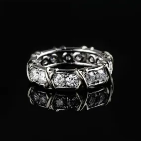 925 Sterling Silver 3mm Round White Moissanite Stone Ring for Men Women