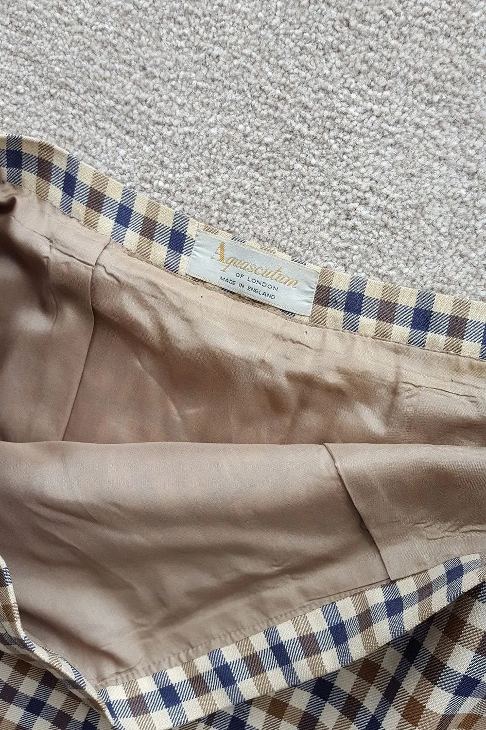 ACQUASCUTUM Vintage Signature Brown Checked Skirt (18)