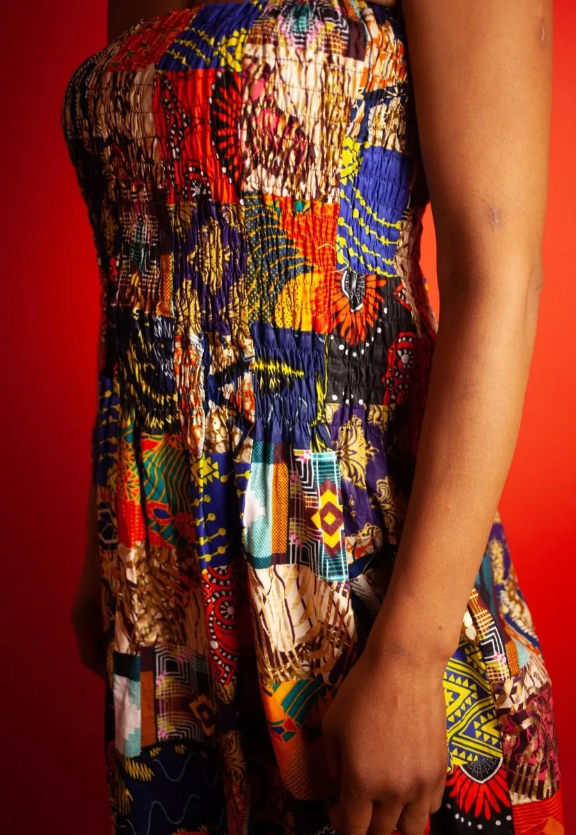 African Dress In Crazy Patchwork