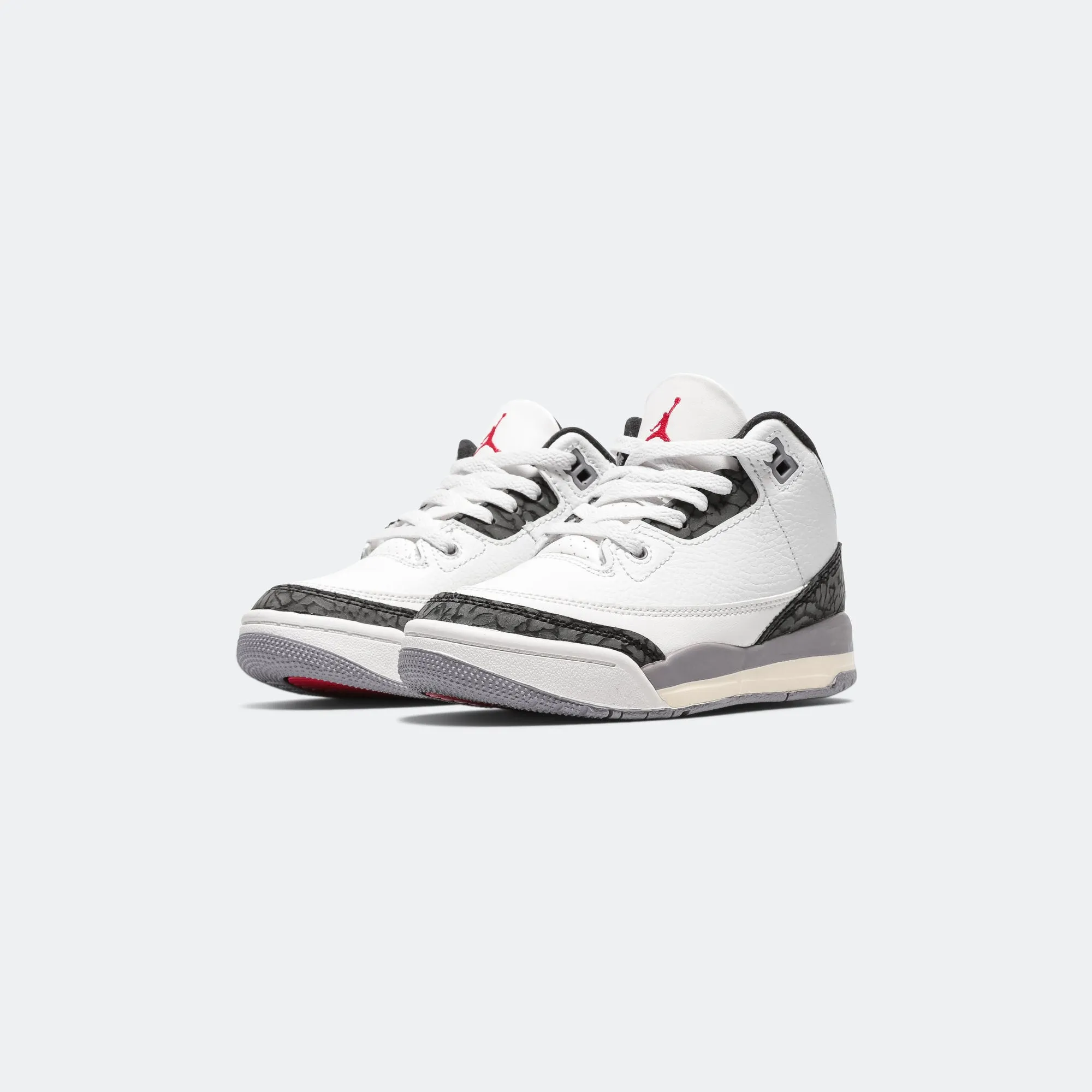 Air Jordan 3 Retro (PS) - Summit White/Fire Red-Cement Grey