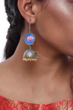 Alloy Jhumka Dangling Earrings in Multi