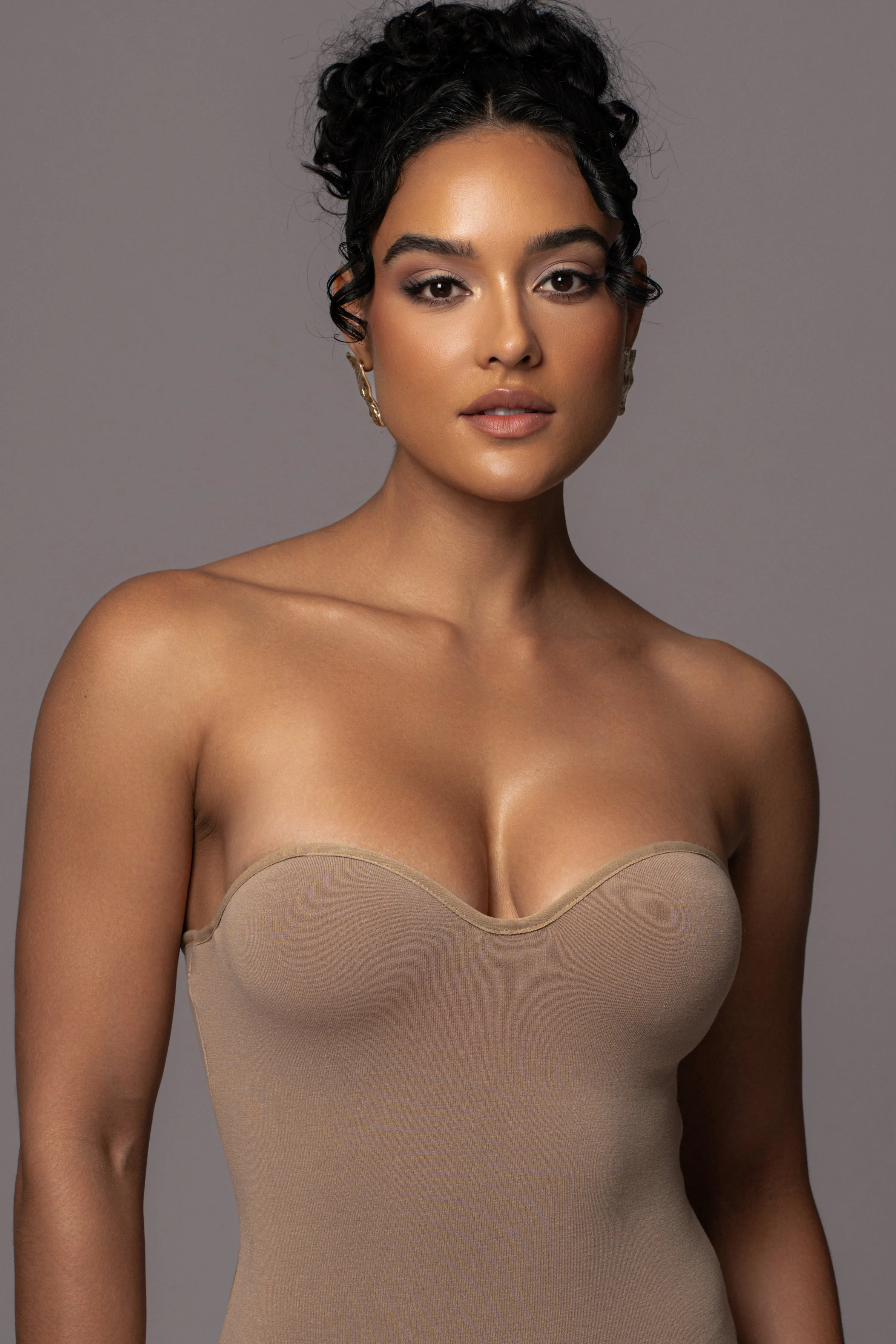 Beige Sascha Strapless Bodysuit