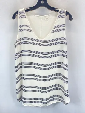 Black & Cream Top Sleeveless Loft, Size L