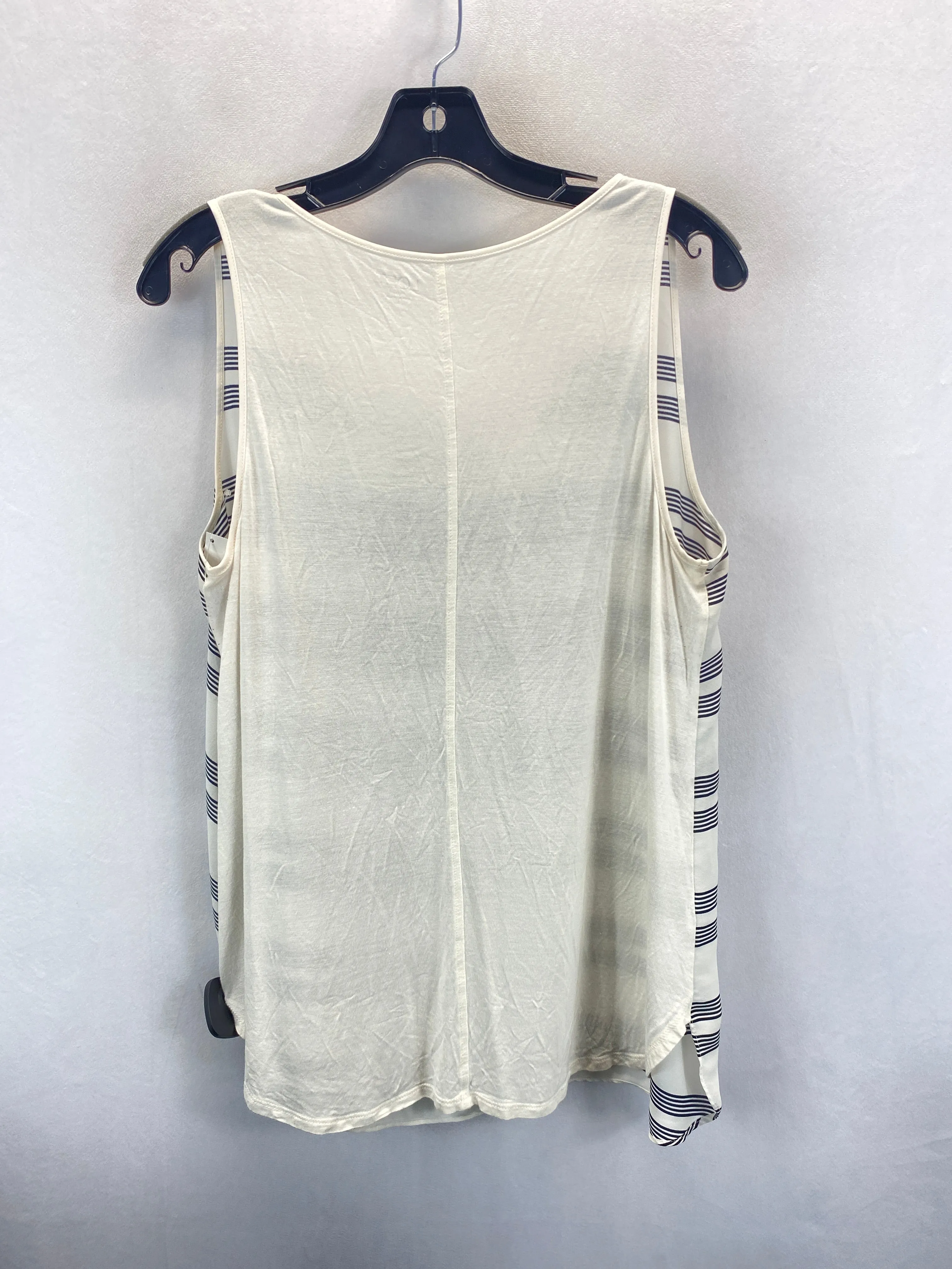 Black & Cream Top Sleeveless Loft, Size L