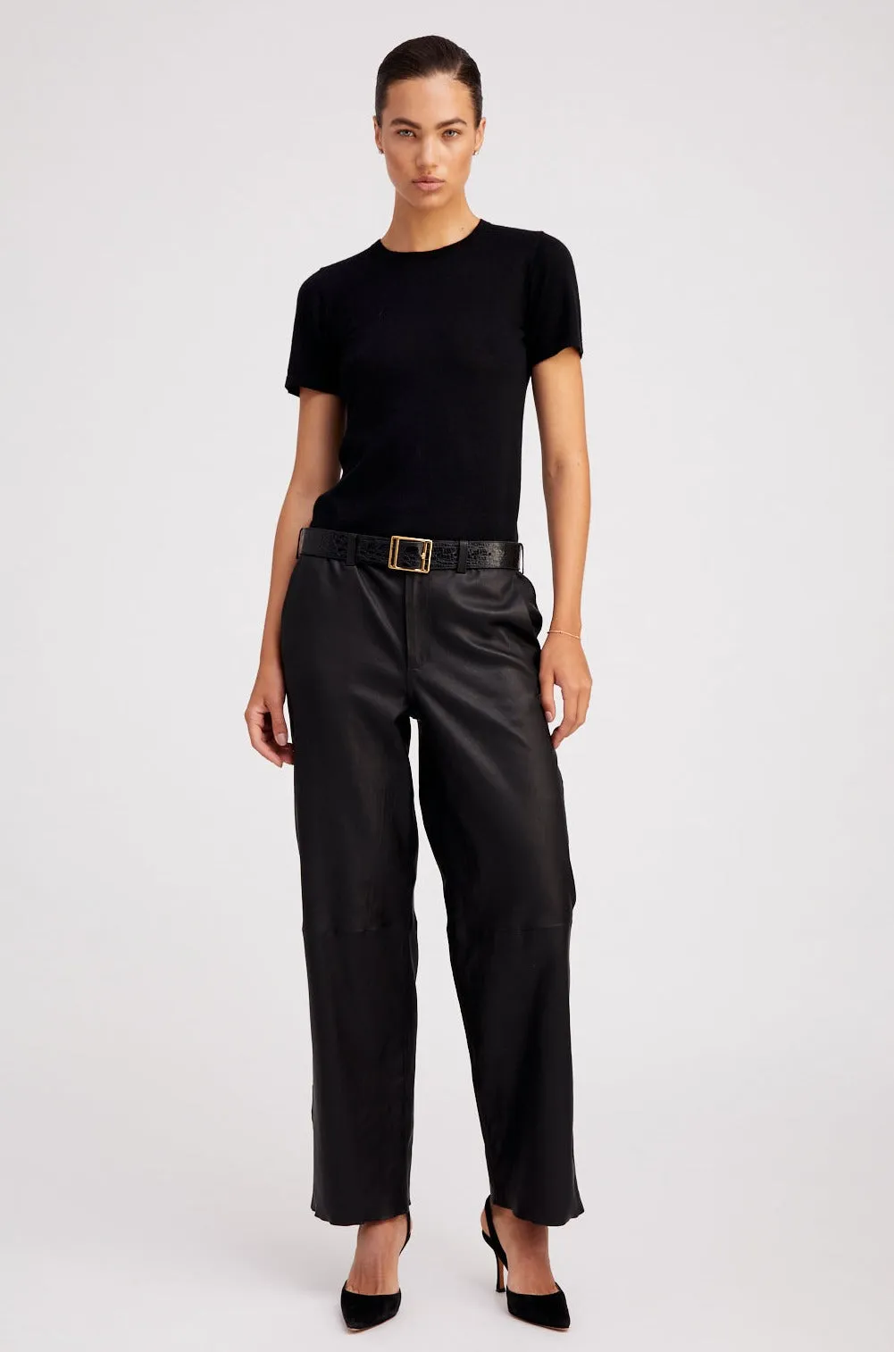 Black Cashmere Relaxed Tee Shirt