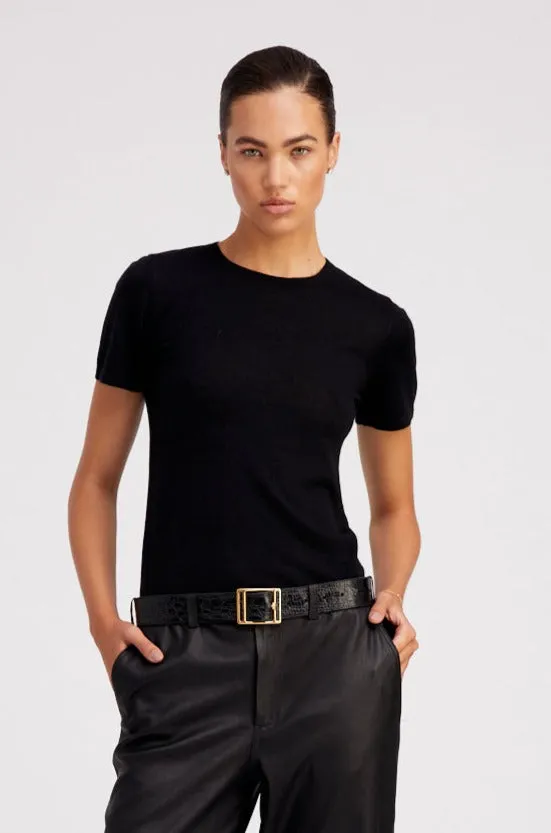 Black Cashmere Relaxed Tee Shirt