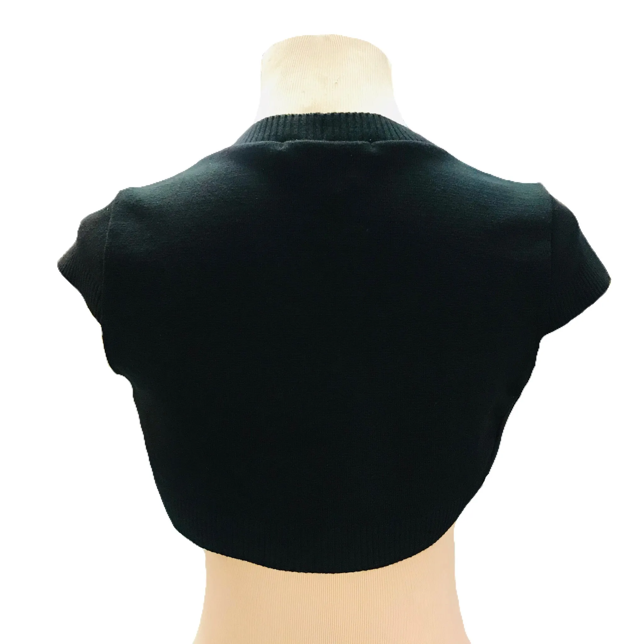 Black Cropped Short Sleeve Shrug