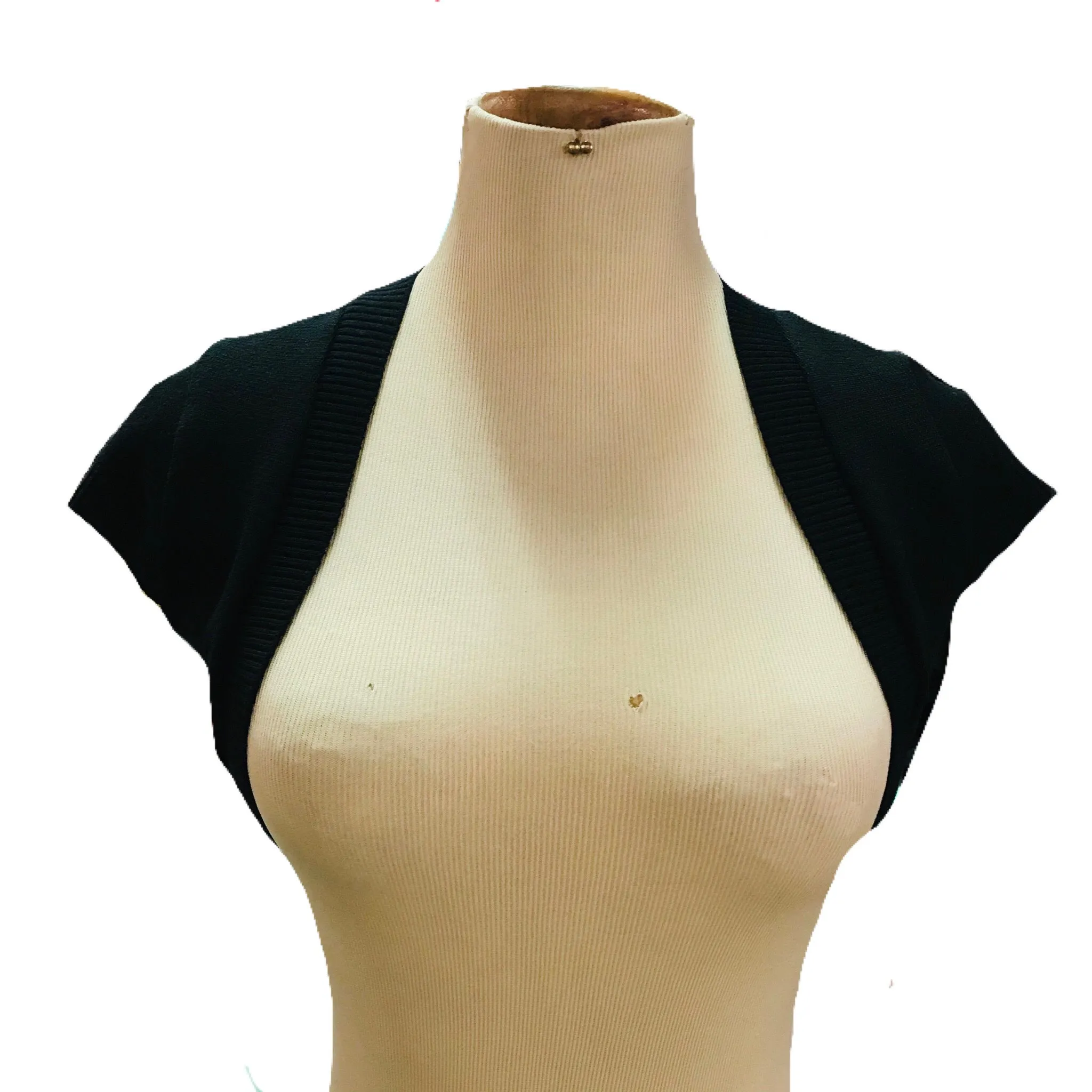 Black Cropped Short Sleeve Shrug