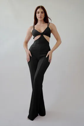 Black Deep V Jumpsuit