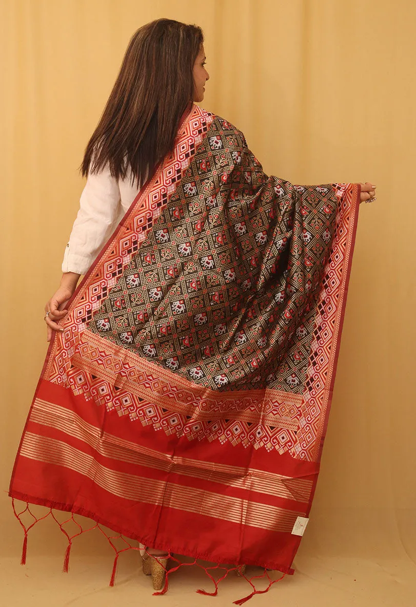 Black Patola Silk Dupatta