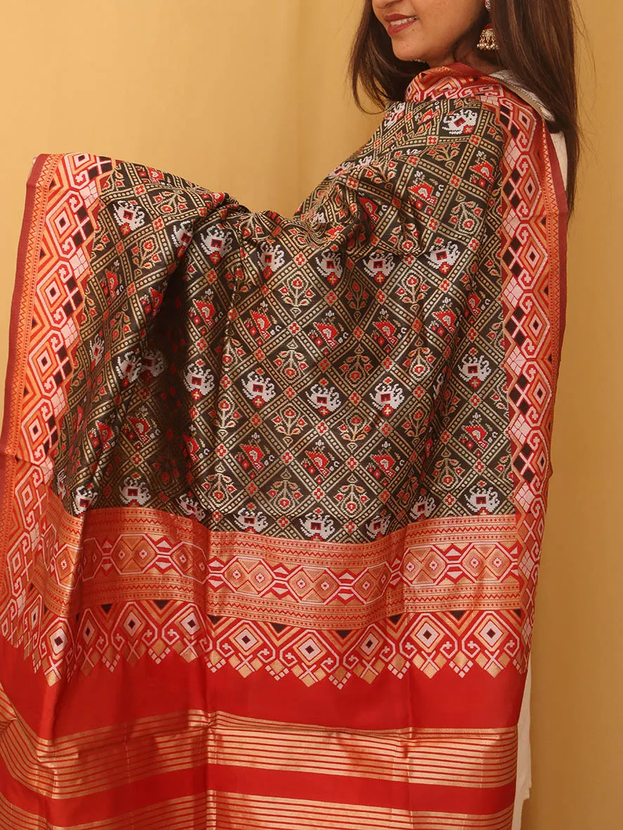 Black Patola Silk Dupatta