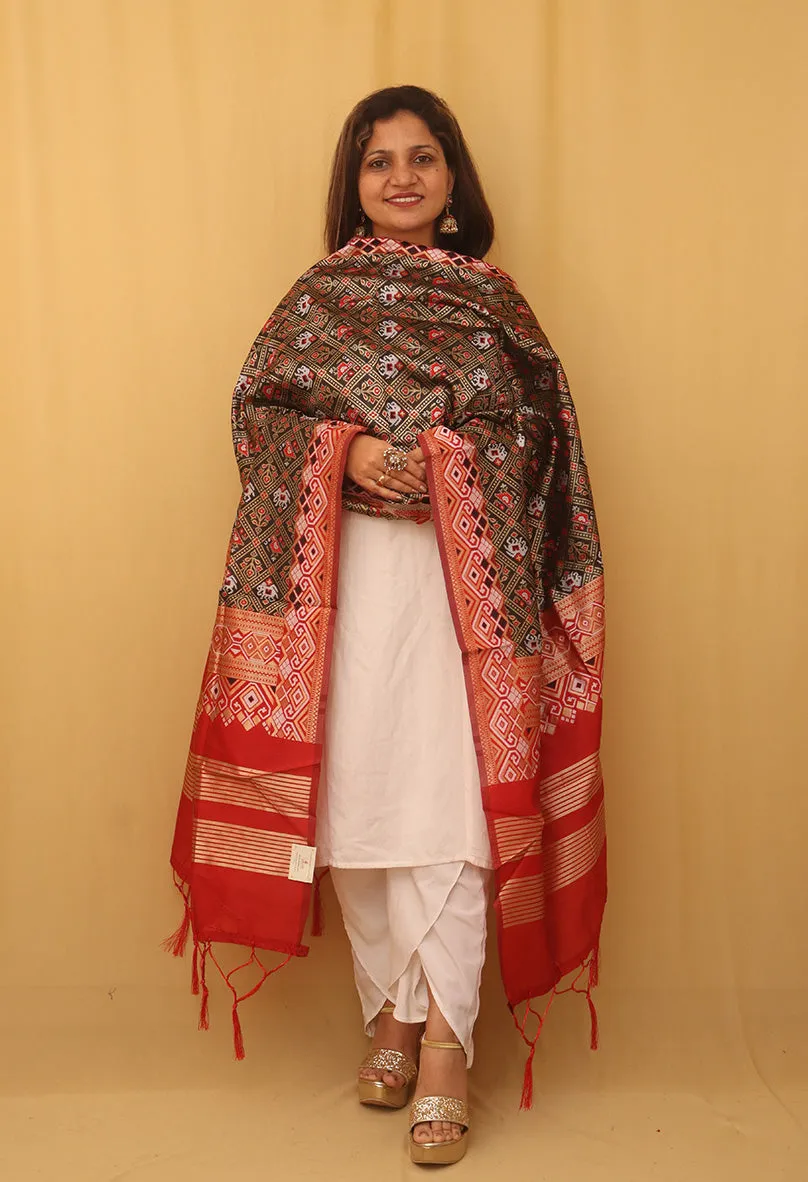 Black Patola Silk Dupatta