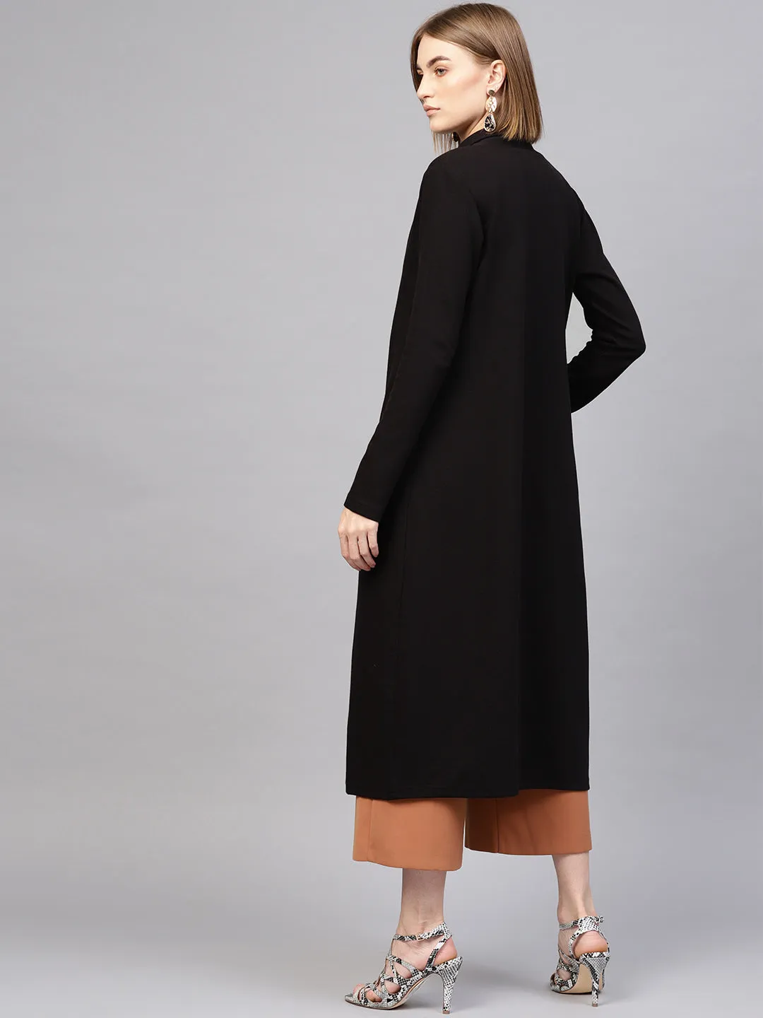 Black Rib Longline Shrug