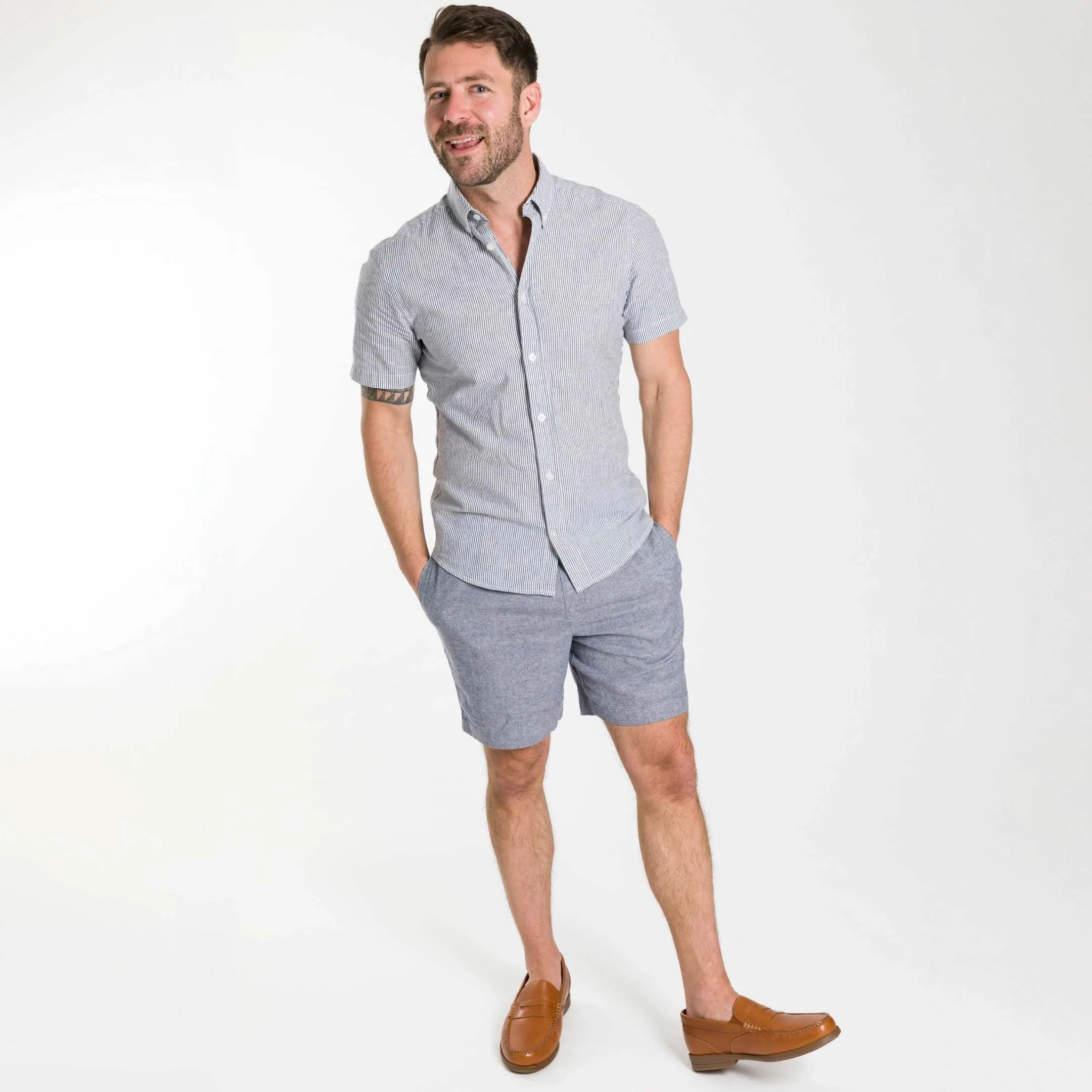 Blue Linen Short