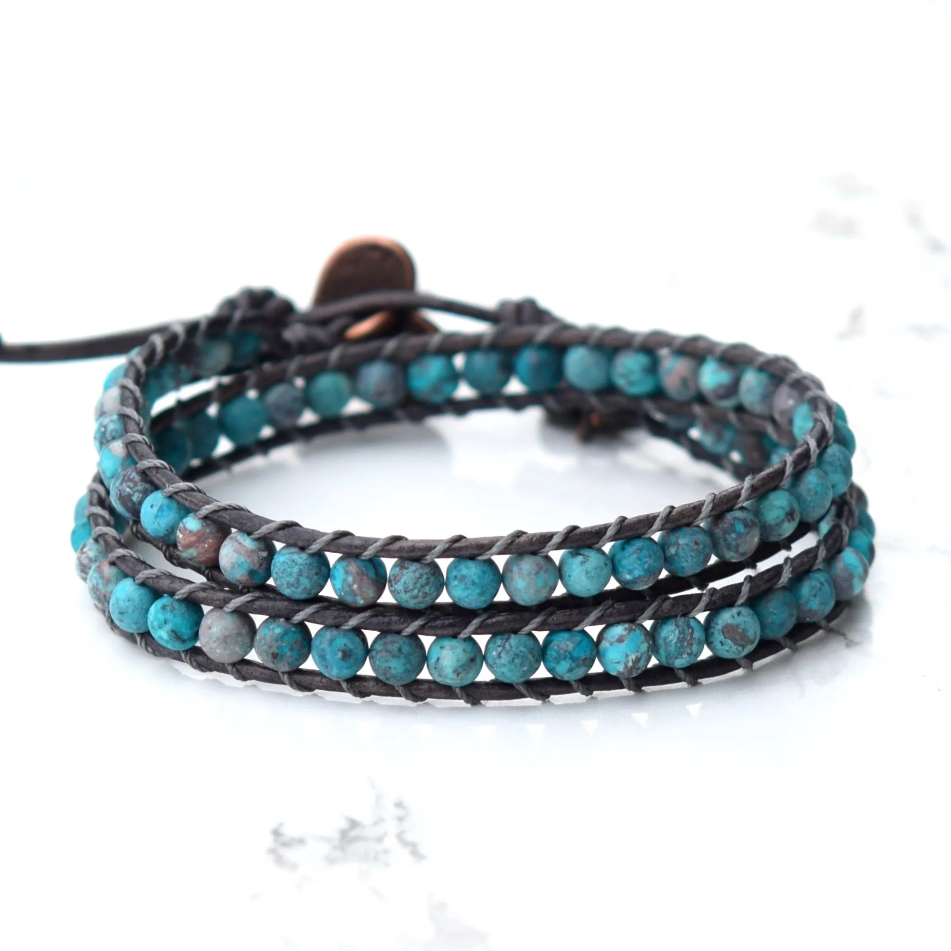 Boho Turquoise Howlite Wrap Bracelet