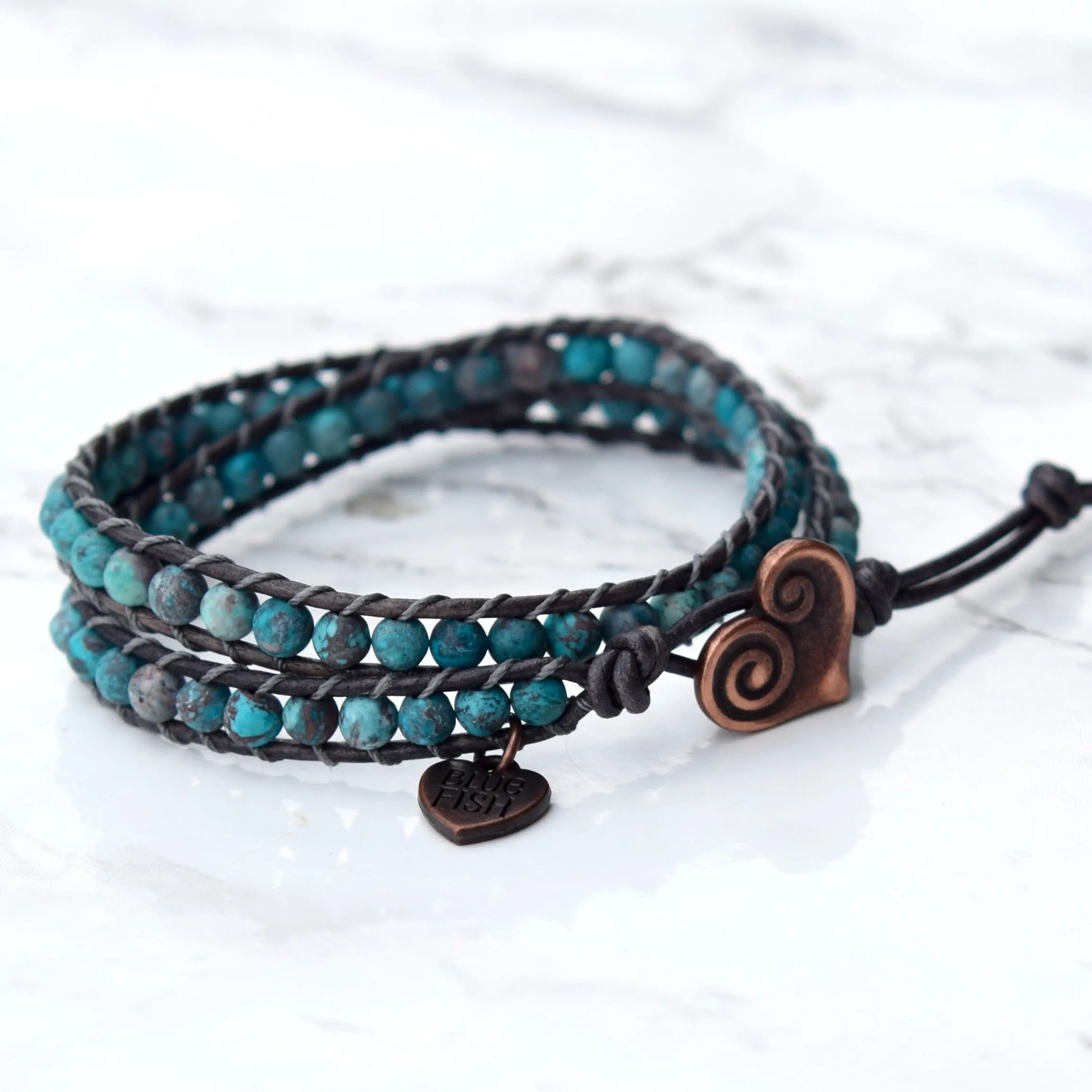 Boho Turquoise Howlite Wrap Bracelet