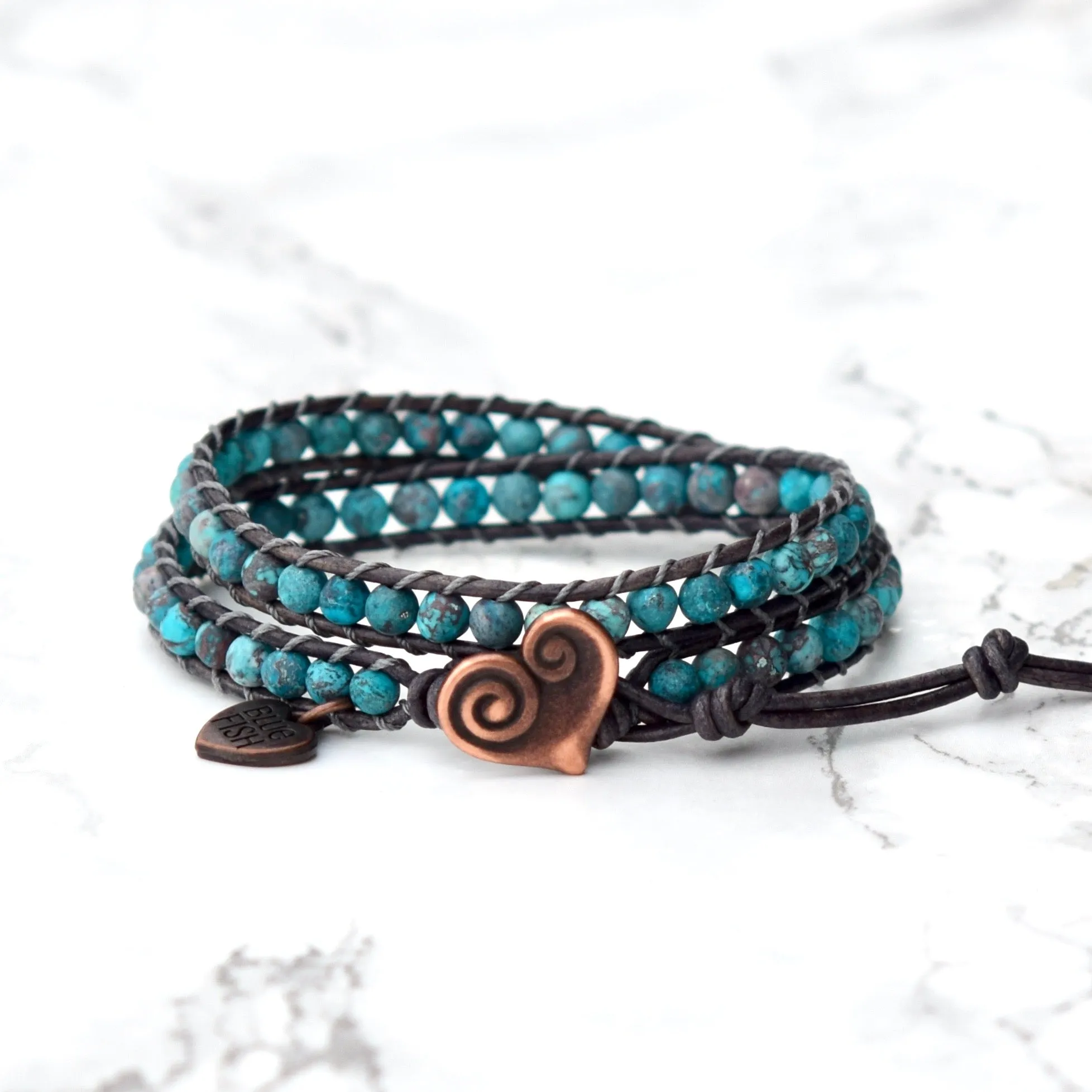 Boho Turquoise Howlite Wrap Bracelet