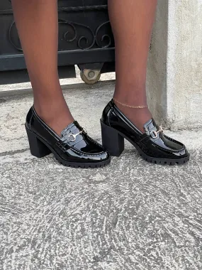 Boss Babe Platform Loafers Heels-Plain Black(RESTOCKED)