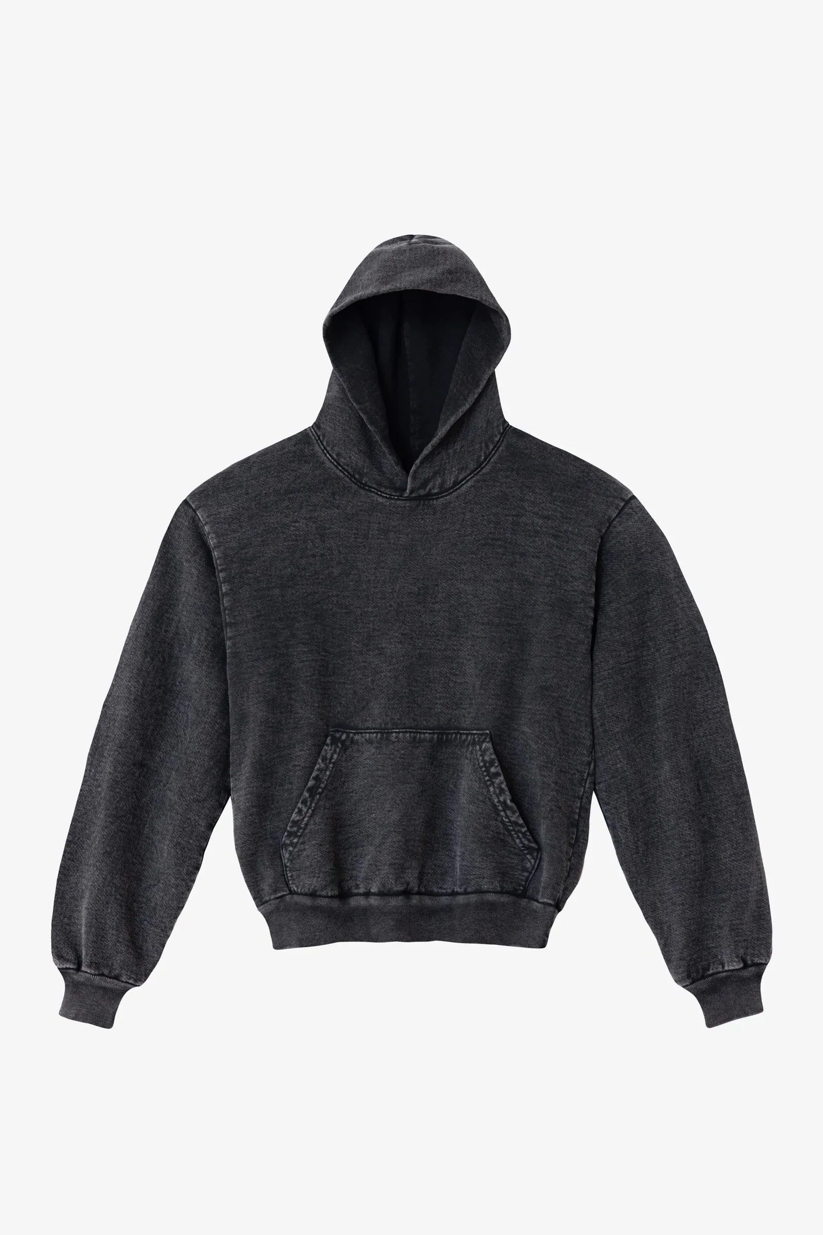 Box Baggy Fit Hoody [ Mineral Washed ] Carbon Black