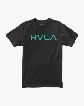 Boys Big RVCA Tee - Black With Blue