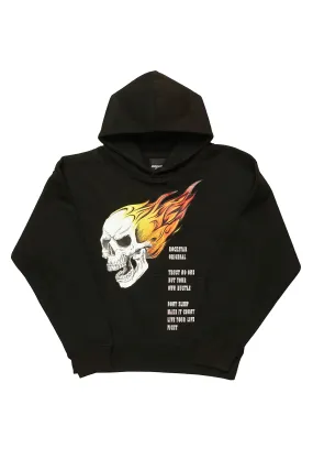 Boys Kole Black Graphic Hoodie