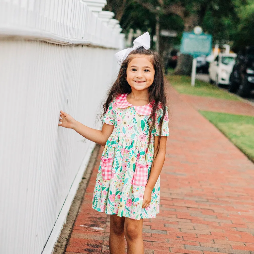 Bright Florals Pocket Twirl Dress