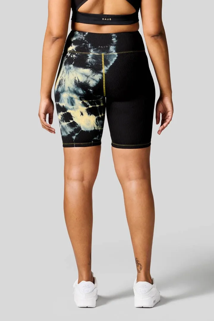 Brinkley Bike Shorts - Signature Tie-Dye in Banana   Black