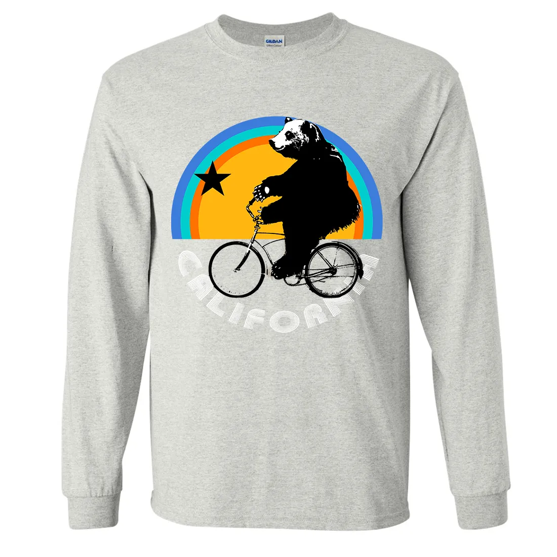 California Bear On Bike Long Sleeve Shirt