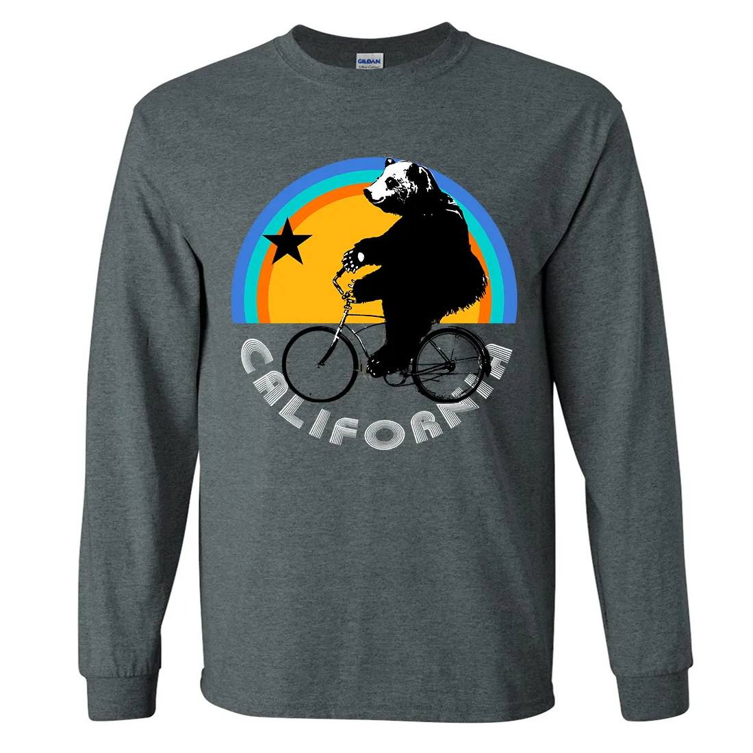 California Bear On Bike Long Sleeve Shirt