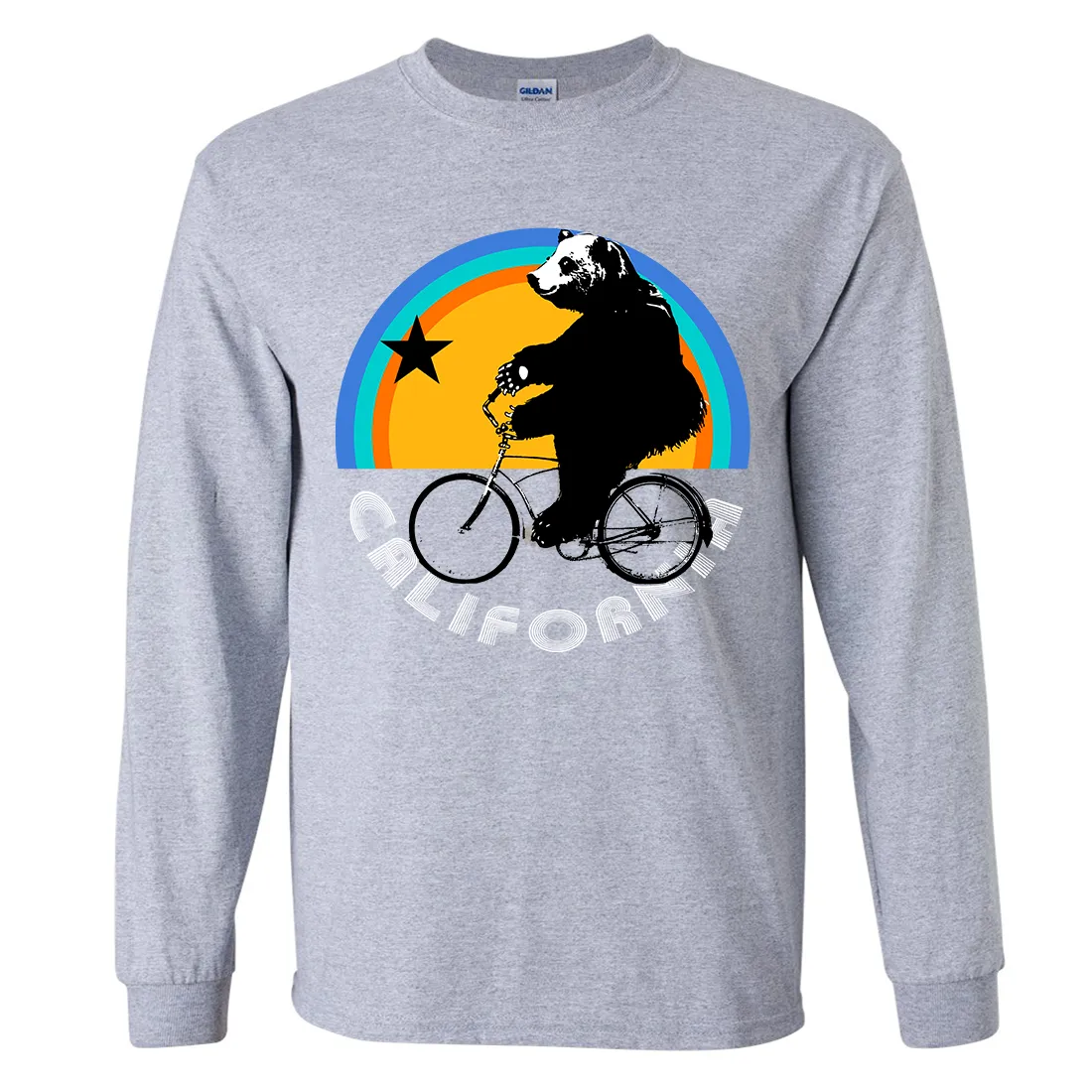 California Bear On Bike Long Sleeve Shirt