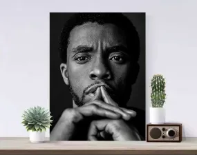 Chadwick Boseman Poster, Black Panther Canvas Rolls, Custom Canvas, Home decor, Wall Hanging, Hollywood Actor Chadwick Boseman Poster