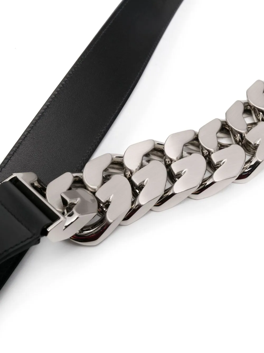 Chain-Link Leather Belt