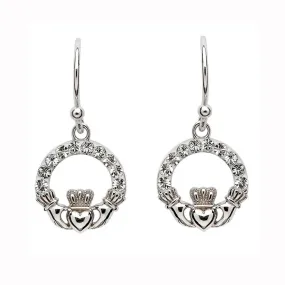 Classic Claddagh Crystal Drop Earring