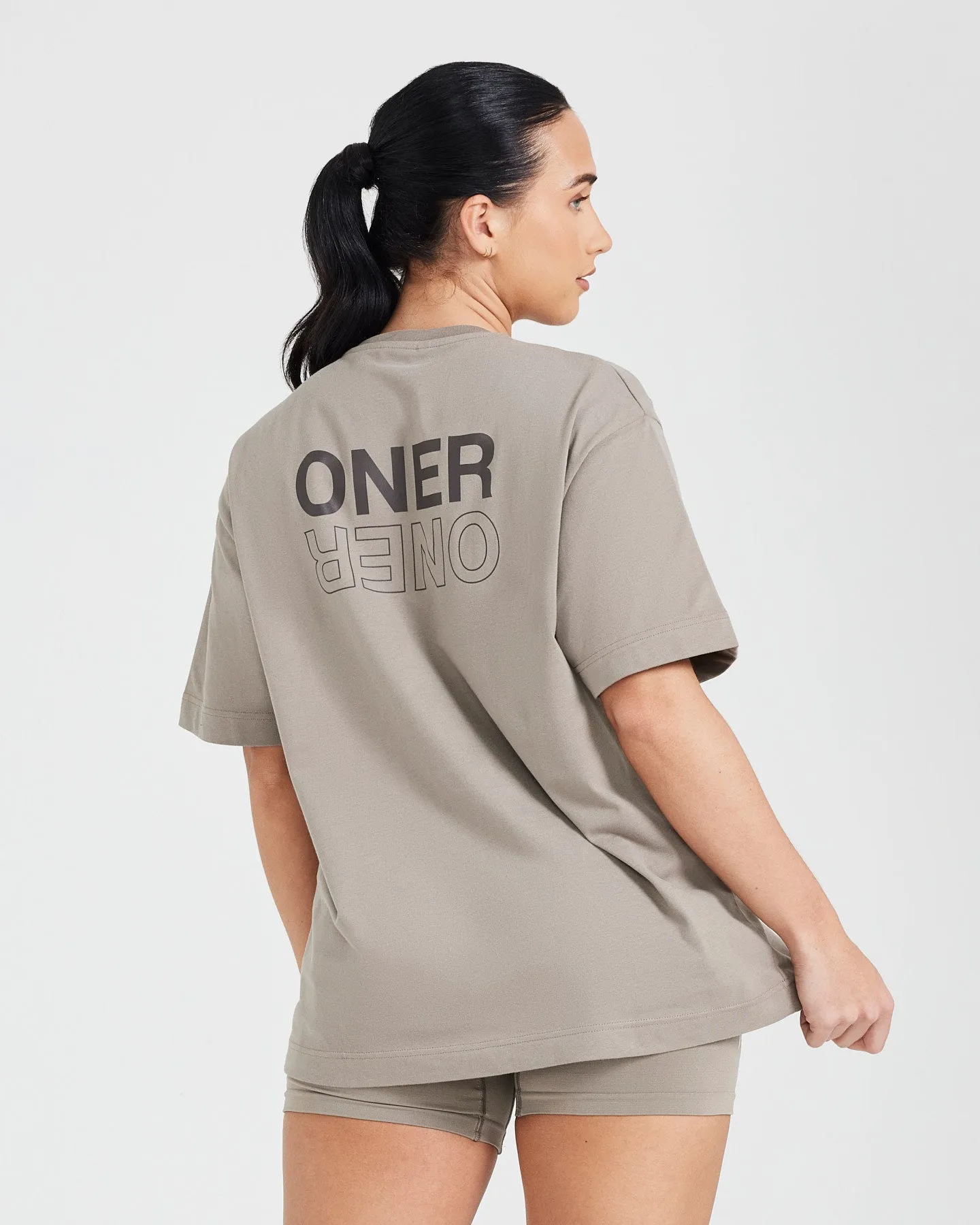 Classic Mirror Graphic Oversized T-Shirt | Washed Minky