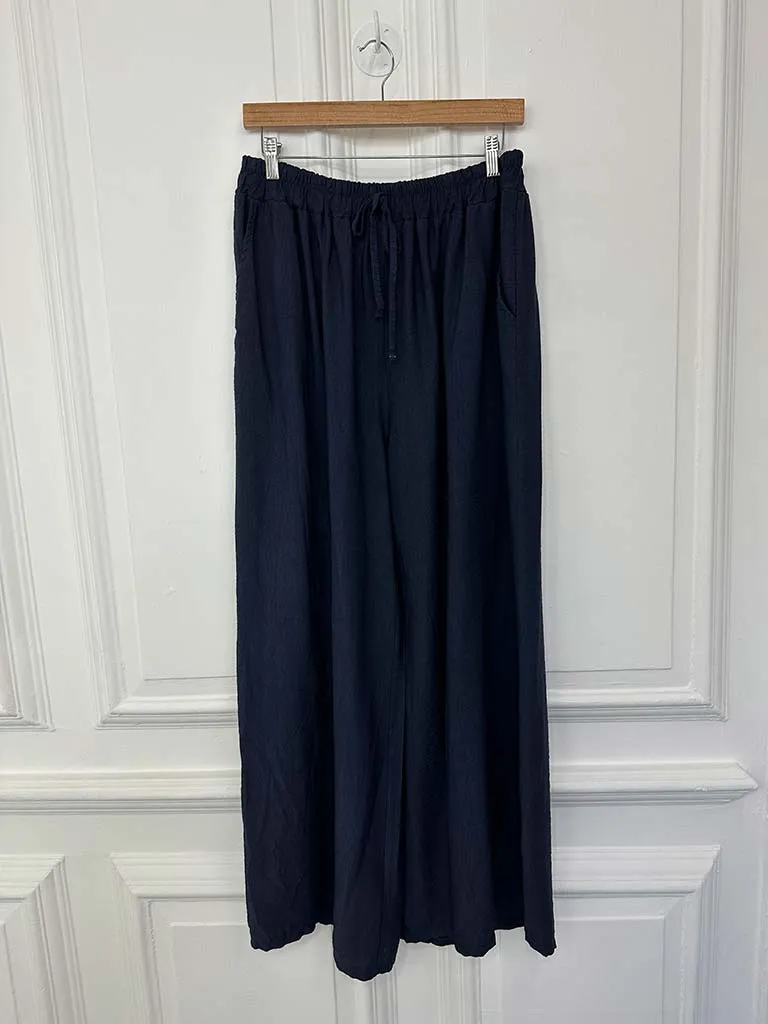 Classic Palazzo Trousers - Navy