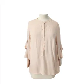 Club Monaco Light Pink Ruffle Sleeves Top | Pre Loved |