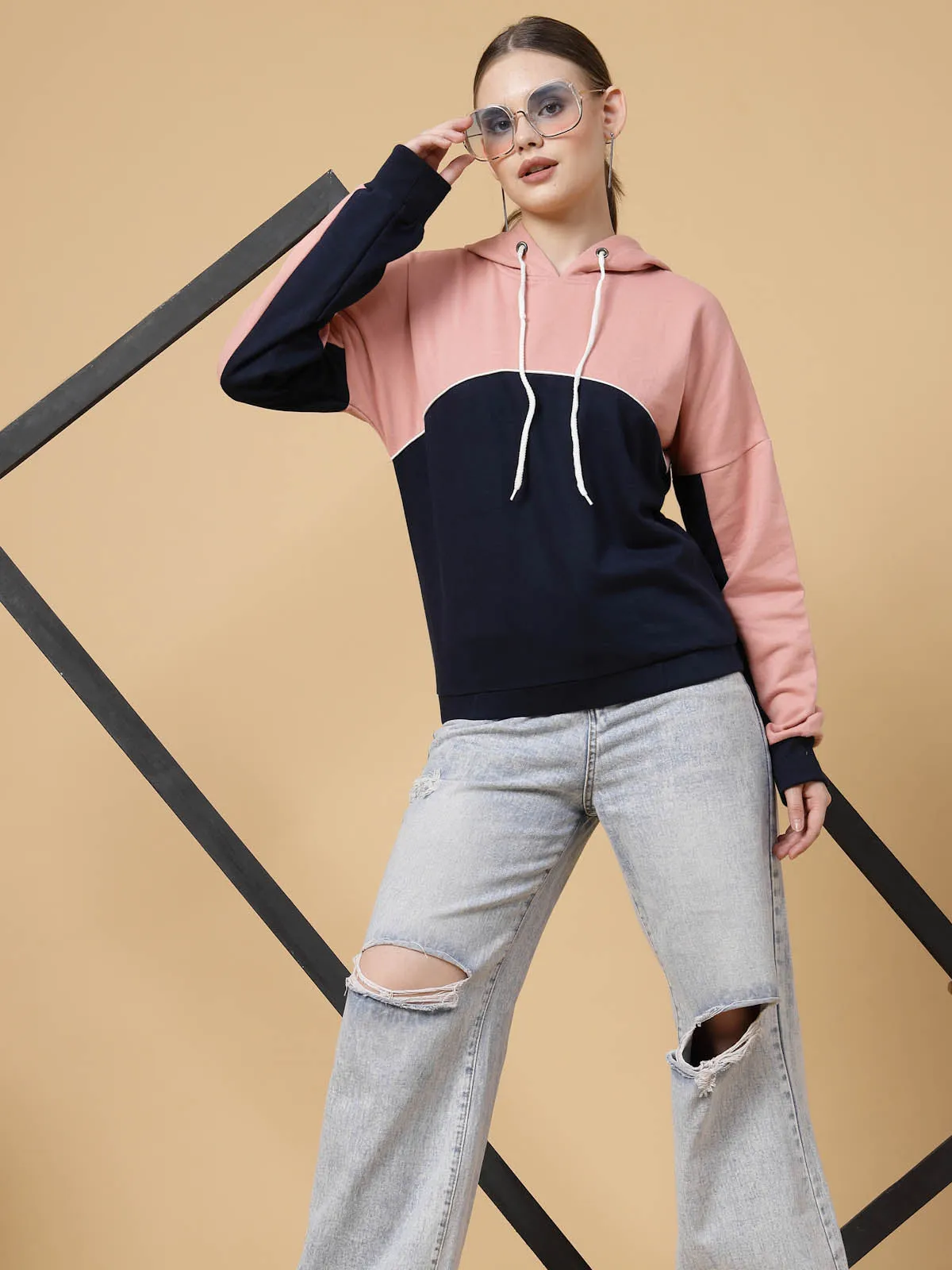 Colourblock Hooded Sweatshirt