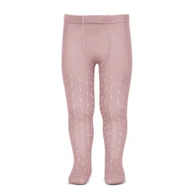 Condor Tights - Full Openwork Lace in Pale Rose