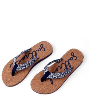 Corklife - Womens Flip Flops - Navy