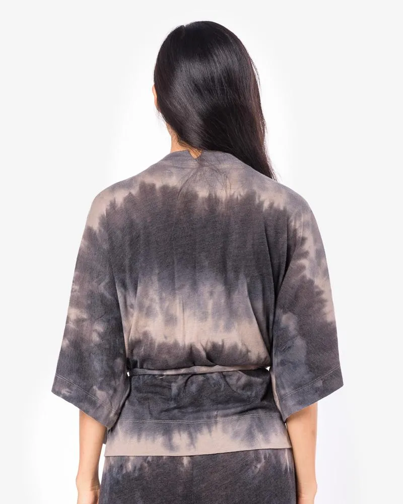 Cropped Kimono Wrap in Dusty Clay